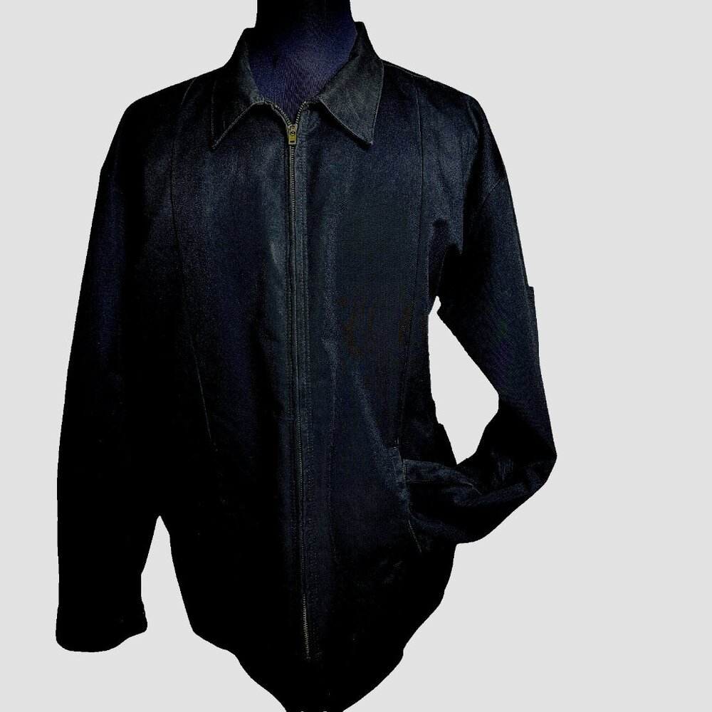 Red Kap Quilted Lined Collared Work Jacket Mens XXL  Pockets Black lined